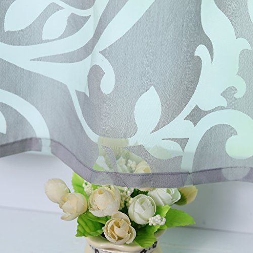Joyswahl Net Curtain, Voile Bistro Curtains with Loops, Elisabeth Short Curtain, H x W 45 x 90 cm, Grey, Pack of 1 - Image 3