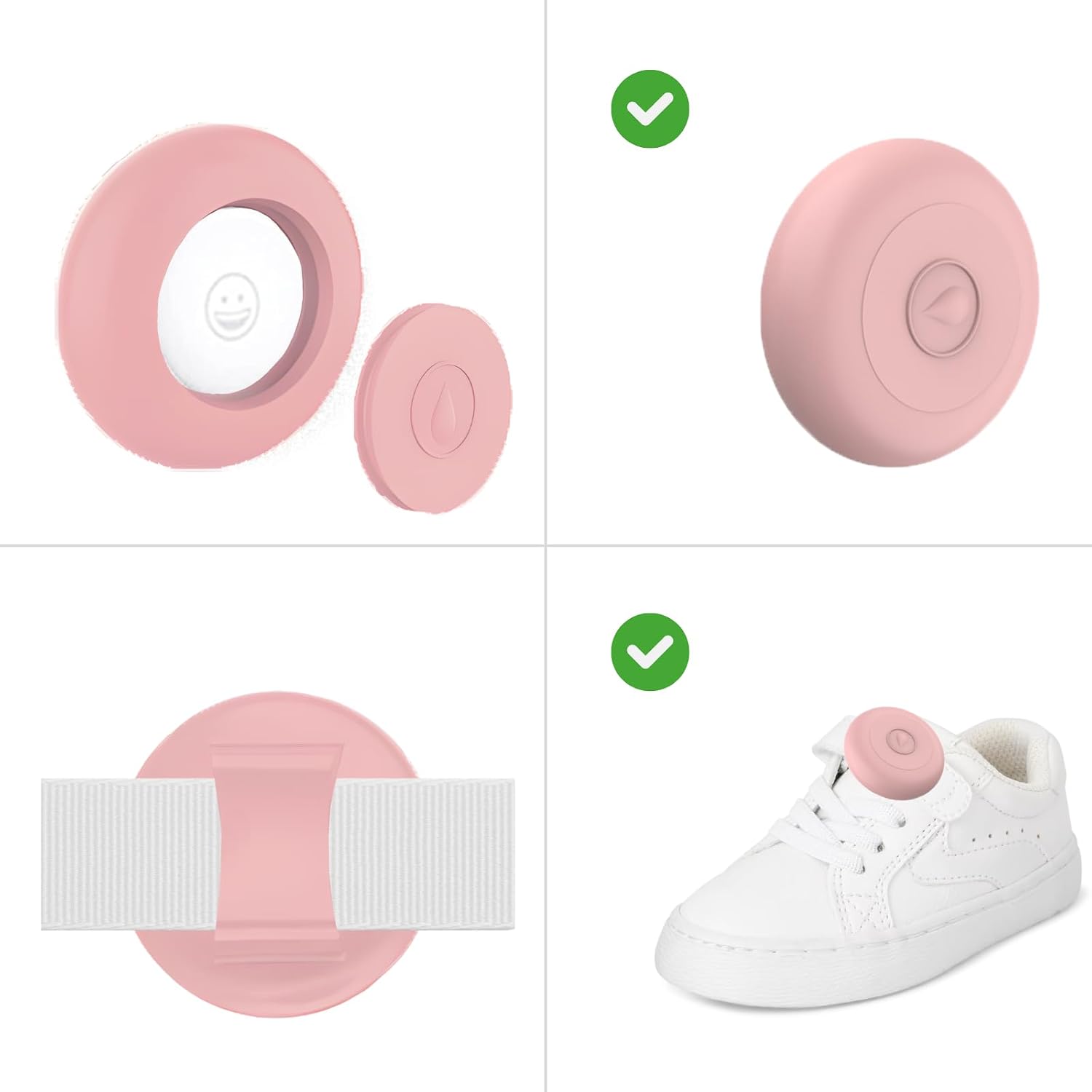 Holder for AirTag, 2-Pack Kids Shoe for AirTag Holder with Stickers, Kids Hidden Holder for Air Tag, IP68 Waterproof (Pink & Purple) image 2