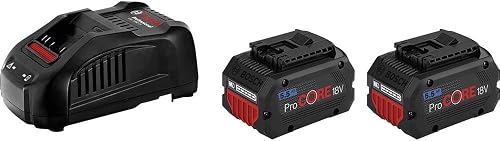 Bosch Professional 18V System Rechargeable Battery Set: 2 x ProCORE18V 5.5Ah rechargeable batteries (18 V, 955 g) + GAL 1880 CV charger (8 A current) - 1
