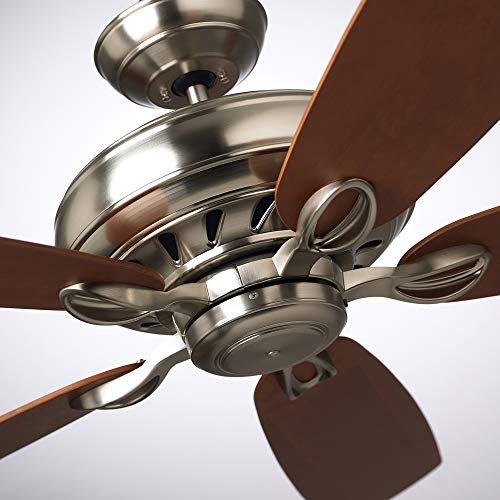 Luminance Kathy Ireland Home Penbrooke Eco Ceiling Fan With Premium Motor | Energy Star Fixture For Home Improvement With 6-Speed Wall Control | Blades Sold Separately, Brushed Steel #TOP5