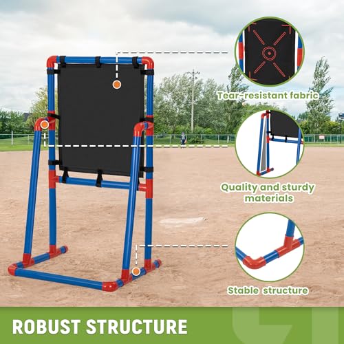 ropoda Pitching Training Strike Zone Target Compatible with Wiffle Balls, Blitzballs and Plastic Baseballs. Set Up and Assemble Easily for Kids and Adult. Fun Outdoor Games with Friends and Family - Thumbnail 4