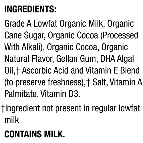 Horizon Organic Shelf Stable 1% Lowfat DHA Omega-3 Chocolate Milk Boxes, 8 fl oz, 12 Count - 8g Protein per Serving, USDA Organic UHT from Pasture-Raised Cows, Ready to Drink for Lunchbox, Travel, or On-the-Go, No Refrigeration Needed