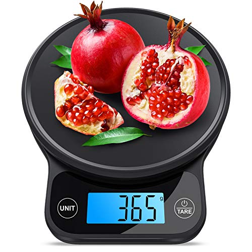 NBPOWER Küchenwaage Digital Professionelle 6 KG Elektronische Waage küchen,Digitalwaage Edelstahl Haushaltswaage mit Tara-Funktion und großem LCD-Display -wunderbare Präzision auf bis zu 1g