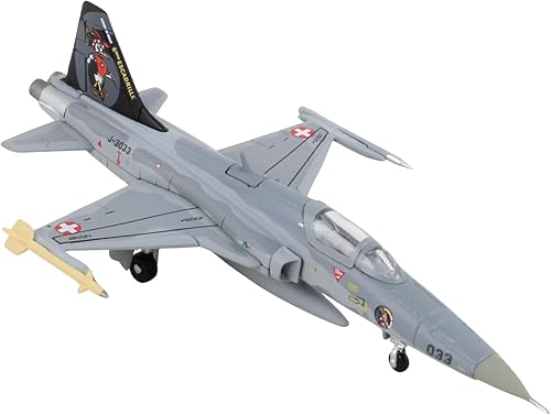 Herpa Modelo Militar Avión Fuerza Aérea Suiza Northrop F-5E Tiger II 6 "Patos, Base Aérea Payerne, Escala 1200 Aviador del Ejército Hecho de Metal