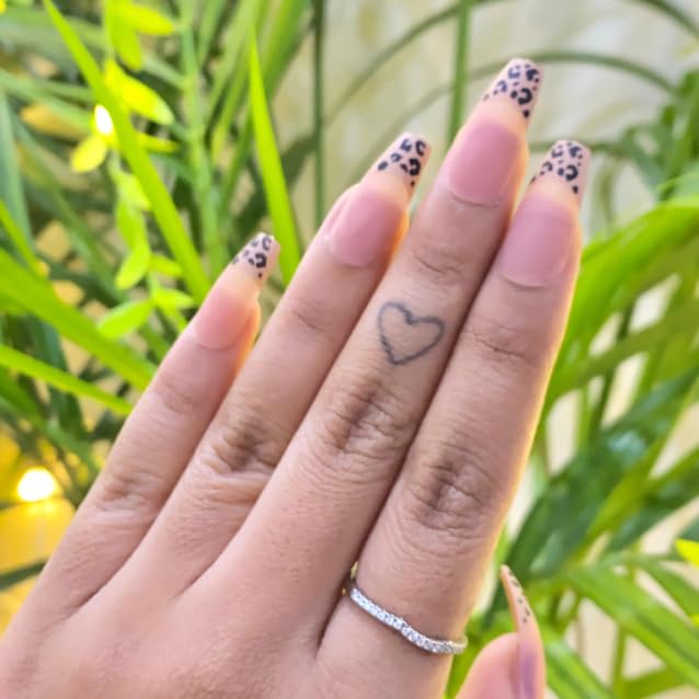Image of Nude Leopard French Tip Press On Nails | Animal Print Almond Fake Nails | Natural Base with Leopard Tips | Reusable Stick On Nails Kit for Women