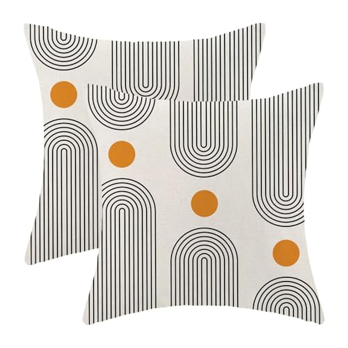 Jecuwo Boho Mid Century Pillow Covers 18x18 Set of...