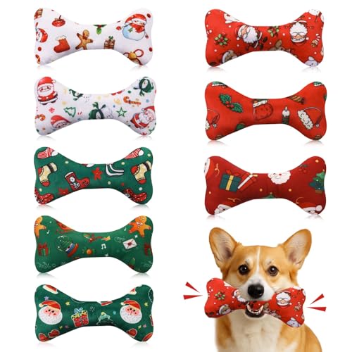 Soulchen Juego de 8 Juguetes Sonoros de Navidad para Perros Pequeños