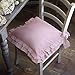 Coussin de Chaise à Volant , Coussin pour Chaise de Salle a Manger avec Rembourrage , Coussin de Chaise avec Deux Volant , Galette de chaise Volantée Shabby Chic et Romantique - Volant - 40x40 - Rose
