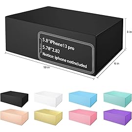 Gift Boxe 10 x 6 x 3 with Magnetic Closure Lid Gift Boxes for Presents,Bridesmaid Gifts Box,Cute Box,Birthday Gift box,Luxury for Gift Packaging, Magnetic Gift Box for Wrapping Gifts (Black/5PCS)