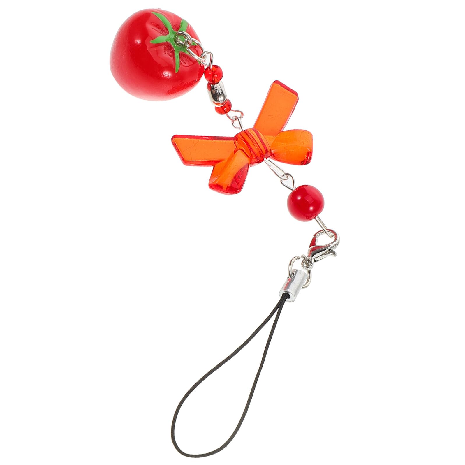 Ysgdvmajn Women's Random Color Tofficu Cute Tomato Phone Charm Keychain Bracelet Wristlet Cell Lanyard For Hand Strap Bag Pendant Accessory