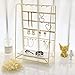 MORIGEM Jewelry Stand Holder Organizer with Tray, Jewelry Hanger Display Storage for Necklace Bracelet Earring Ring,5 Tier, Metal Electroplating,Gifts for Women（Gold）