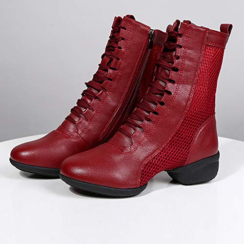 HIPPOSEUS Women High Top Jazz Dance Sneaker Split Sole Jazz Dance Boots,Model YMJ2