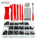 LANGLEBIGES MATERIAL: Die 427pcs Befestigung Clips Set zum Entfernen der Zierteile bestehen aus strapazierfähigem Nylonmaterial, das für eine lange Zeit verwendet werden kann.