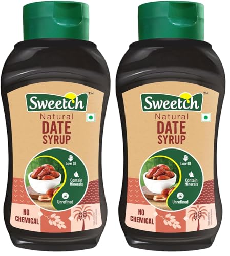 Image of Sweetch Dates Syrup | Pure Natural Sweetener | No Added Sugar or Preservatives | Ideal for Milk, Cookies, Milkshakes, Pancakes, Muffins & Toppings | Convenient Squeeze Bottle (400 gm, Pack of 2)