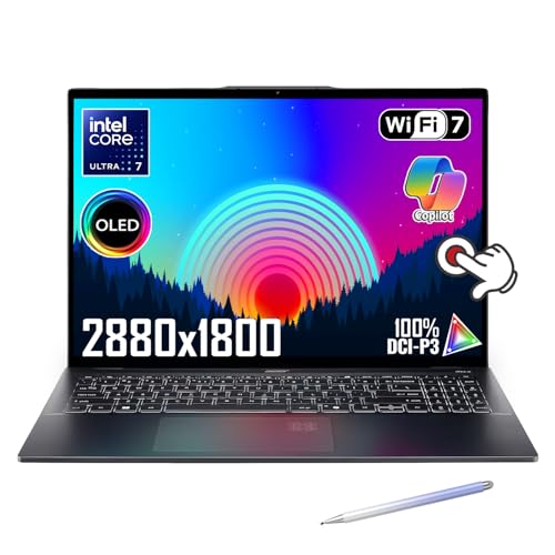Image of acer Swift 16 AI Copilot+ PC | 16 inch 3K OLED Touchscreen Laptop | Intel Core Ultra 7 Processor | Up to 19.5Hr Battery | Windows 11 Home | Copilot Key | Wi-Fi 7 | Ultra-Thin Design | w /Pen (1, TB)