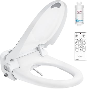 Electronic Smart Bidet Toilet Seat with Dryer, 608XR, Ultimate Version, 5 Cleaning Modes with Water Filter, Self-Cleaning Nozzle, Heated Toilet Seat, Remote and Side Button 608-small