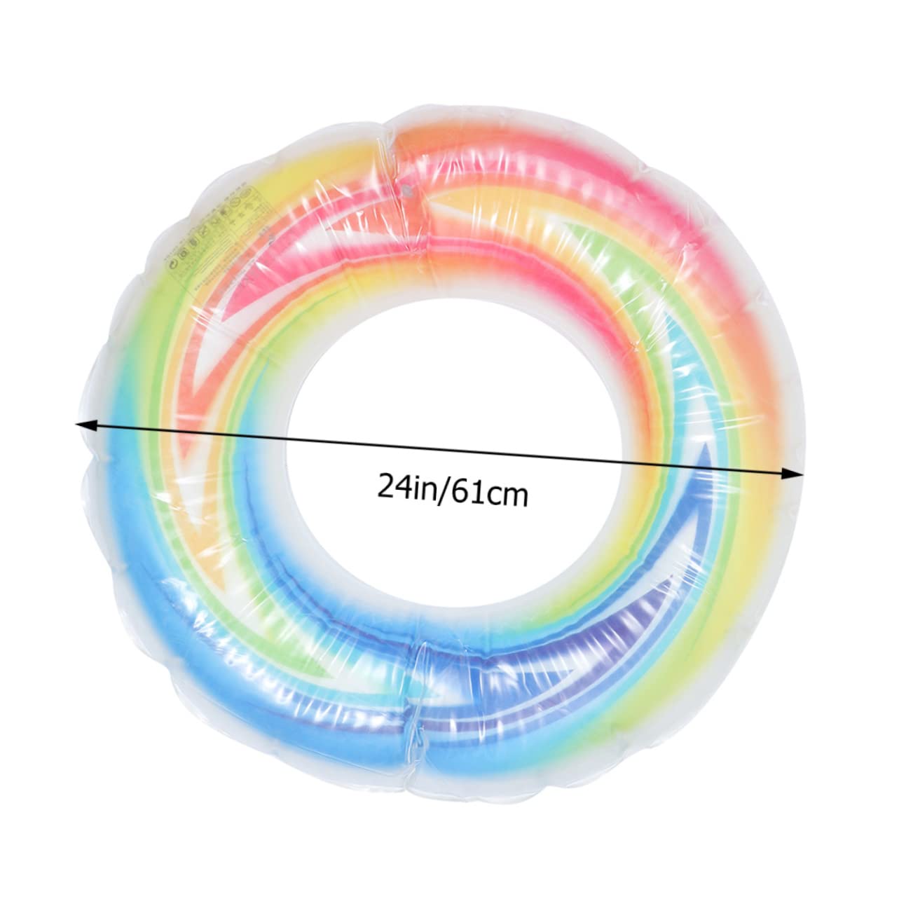 HOOTNEE Rainbow Inflatable Swimming Ring Pool Float with Colorful Design for Summer Beach Parties Family Gatherings and Pool Games Leak and Easy to Inflate