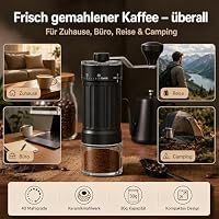 Externer Verstellbarer Kaffeemühle Manuell mit Hochpräzisen - Kaffeemühle mit 40 Einstellbaren Stufen, Hohe Qualität Keramischem Kegelmahlwerk, für Handmühle Kaffee Reisen, Camping, Zuhause – Ansicht 6