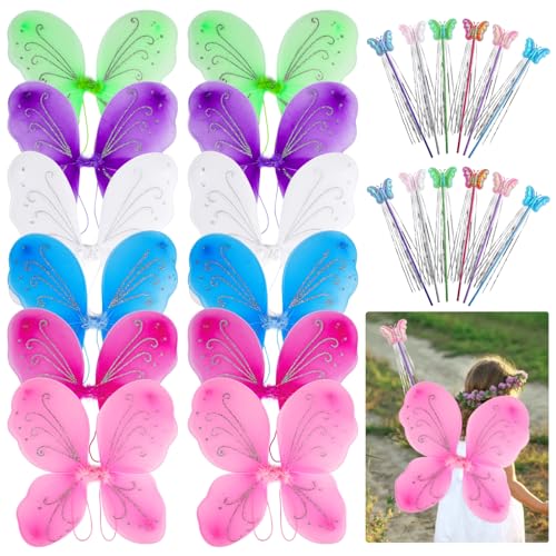 Ailes de fée de papillon, déguisement de princesse pailleté