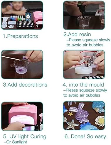 UV Resin Kit with Lamp, 100g Crystal Clear Hard Type UV Glue, Resin Supplies Kits for beginners, Jewelry Making DIY Keychains Necklaces Bracelets Earrings Pendants Art Crafts, Office Home Décor