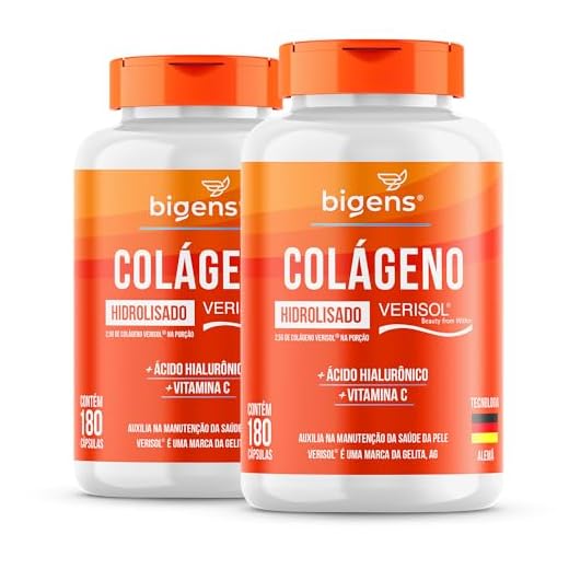 Colágeno Hidrolisado Verisol com Ácido Hialurônico e Vitamina C, Biogens, Kit 2x 180 caps
