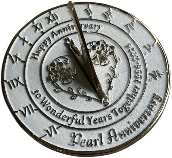 8" Anniversary Sundial Home Garden Décor Gift for Your Loves Ones (30th Anniversary Sundial)