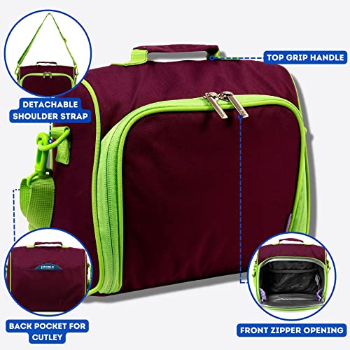 Image of J World Casey Girls Lunch Bag. Cute Insulated Lunch-Box for Women, Purple