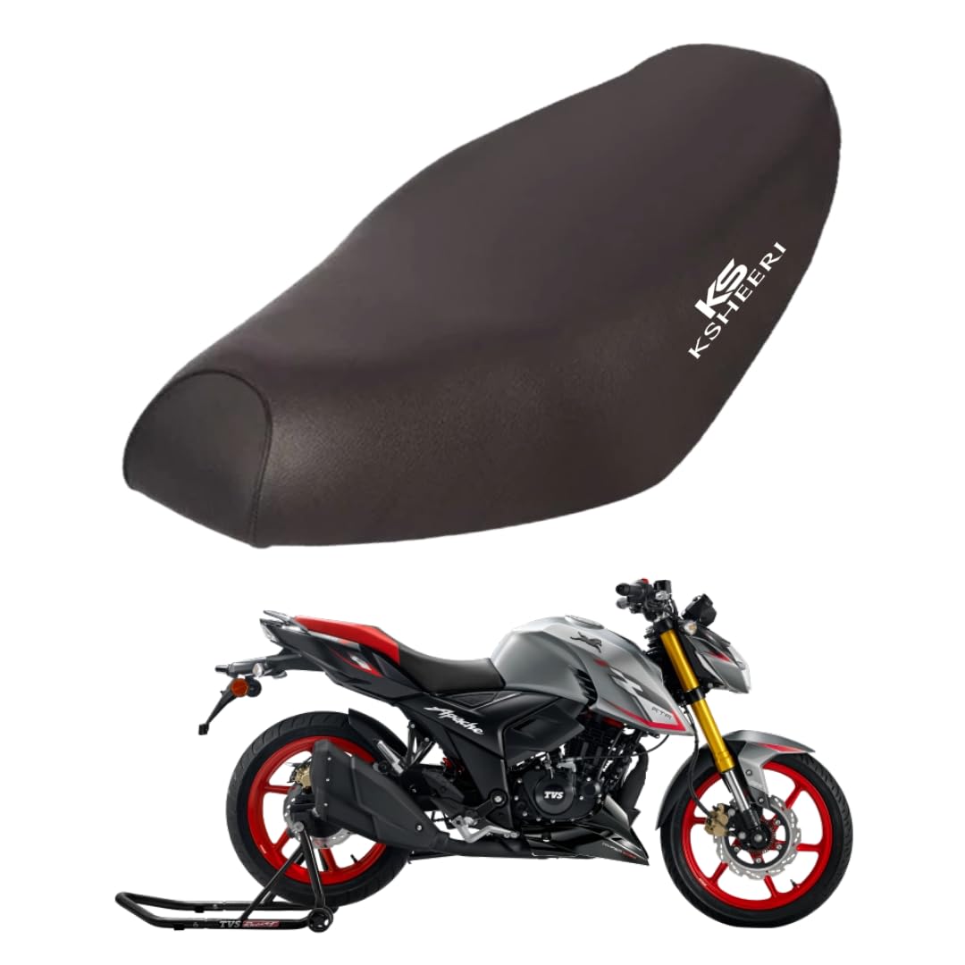 KSHEERI Apache RTR 160 4V Bike Seat Cover Protect from Rust and Dust, PU Leather Waterproof Durable Seat Cover (Black)-image-17