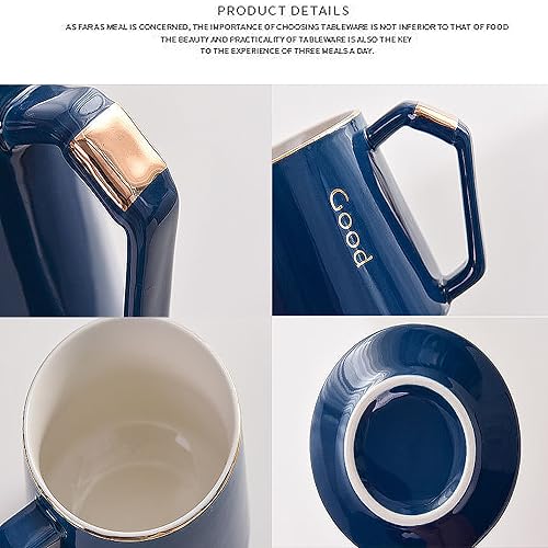 Tasse à café en céramique Intertest bleue de qualité supérieure isolée - 3