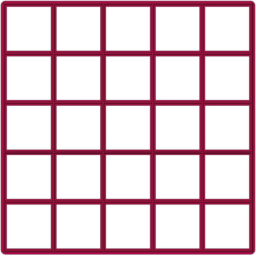 Cookie Cutz 25 x1" size squares multi Cutter (5 x 5 in)