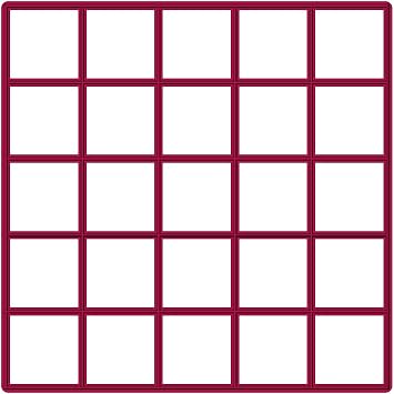 25 &times; 1 بوصة مربعات متعددة كوكي كتر 5 &times; 5 بوصة