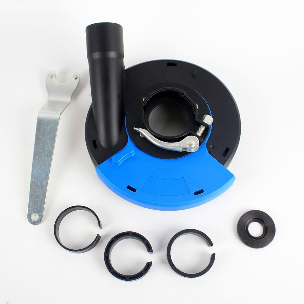 Ewsdsfs 5 In Dust Shroud 125/180Mm Angle Grinder Dust Shroud Cover Kit With Concrete Diamond Wheel Universal Surface Grinding Dust Collection Cover(5 In Dust Shroud)