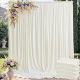 HBBMAGIC 4 Stücke 1,5×3cm Elfenbein Hintergrund Vorhänge für Hochzeit Party 100% Polyester Falten freie Elfenbein Hintergrund Vorhänge für Geburtstag Taufe Baby Dusche Braut Dusche Fotowand