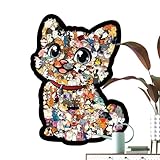 Cat Shaped Puzzle - Heavy Duty 135 Pieces Wooden Jigsaw Educational Toy | Adult...