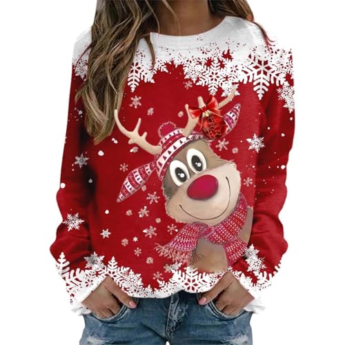 Kswlwccpp Weihnachtspullover Damen, Weihnachtspullover Damen Lustige...