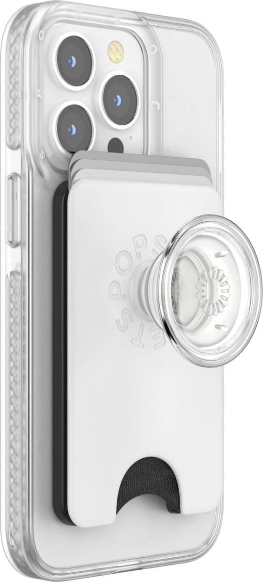 PopSockets Phone Wallet for MagSafe, Phone Card Holder with Grip, White - White Clear by PopSockets - Image 2