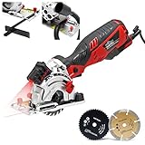 Mini-Handkreissäge 705W mit zuschaltbarem Schnittlinienlaser, 4500U/min. & max. 28,5mm Schnitttiefe