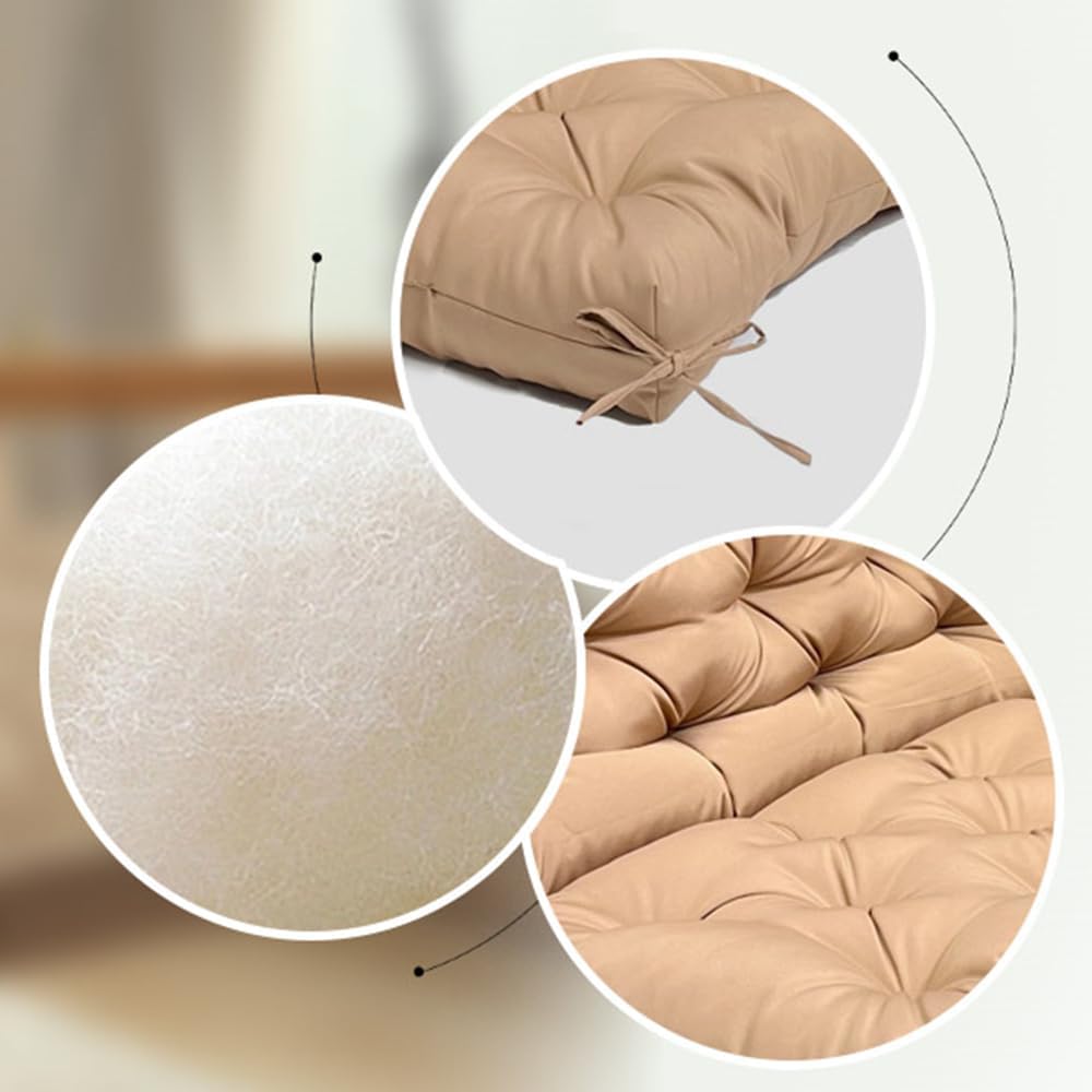 Porch Swing Cushions, Swing Cushions for Outdoor Furniture, Non-Slip and Easy-to-Clean Replacement Cushions for Outdoor Swing, Available for 2-3 Persons (60×40,Gray Leaves)