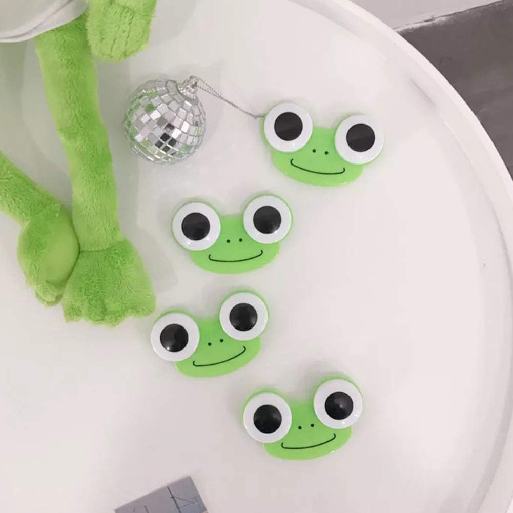 Ouken Frog Contact Lens Case 3 Pcs Green Plastic Contact Lens Holder Portable Cartoon Lens Soak Container : Health & Household