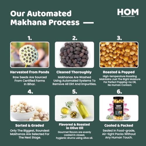 Image of H O M House Of Makhana Gourmet Flavoured Makhana Jar - Pack of 2 (65g x 2) (Pudina And Peri Peri)