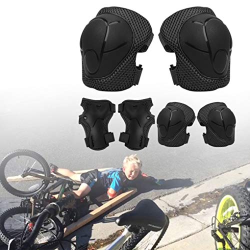Kids Professional Protective Gear, Knee Pads Elbow Pads Wrists Palm Safety Guard Sets with Adjustable Strap Equipment Protector for Skate Cycling Rollerblading Bike Scooter