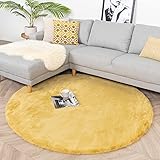 outdoor teppich rund gelb WEICHSTE UND FLAUSCHIGSTE: Der Teppich ist so weich und kuschelig, dass man den ganzen Tag Schnee-Engel darin spielen möchte! Legen Sie ihn ins Schlafzimmer und Sie werden morgens beim Aufstehen nie wieder kalte Füße haben!