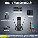 TONOR Wiederaufladbares Bluetooth Funkmikrofon Set, 2x100 einstellbare UHF Funk Mikrofon Kabellos Metall Wireless Microphone, Auto Scan, 80m Reichweite für Gesang Karaoke Kirche Party TW790 Schwarz