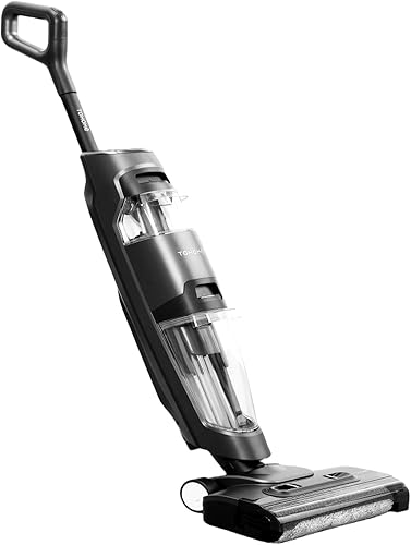 TOHOME TH9 - Aspiradora inteligente inalámbrica en seco y húmedo, sistema de autolimpieza y secado, pantalla LED, ideal para desorden pegajoso, pelo