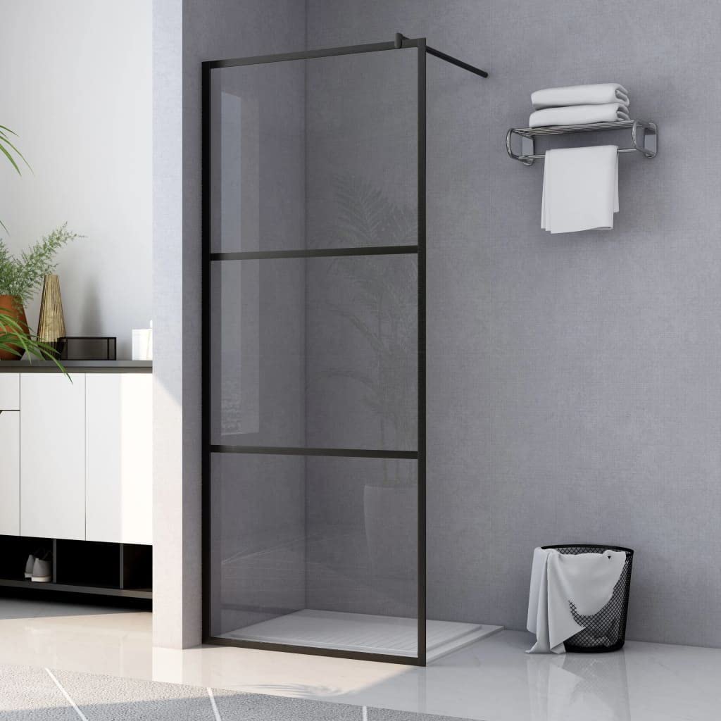 INLIFE Mampara de ducha de cristal templado negro 100 x 195 cm, 26,31 kg, 149150