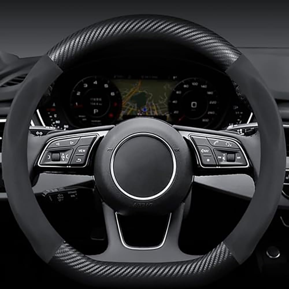 MYRFCSA Car Steering Wheel Covers, for VW Tiguan ALLSPACE BW 2016-2024 Soft Breathable and Anti-Slip Car Accessory Steering Wheel Protector Cover,C