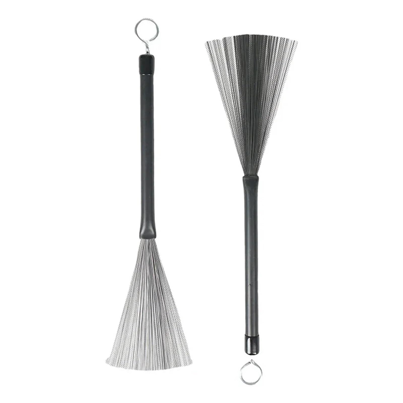 Szczotki bębnowe z wysuwanym trzpieniem, Szczotka do bębnów ze stali nierdzewnej, wysuwana, Jazz Folk, 33,5 cm, srebrna, 2 szt(2PCS)