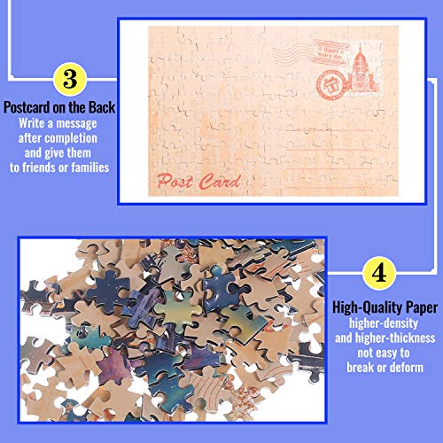 Puzzles pequeños para adultos desafiante con 150 piezas y mini caballete, 6 x 4 pulgadas, 3 unidades con temas pinturas famosas miniatura 4