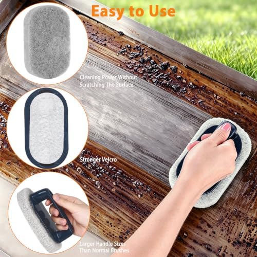 50 Pack Drip Pan Liners for Blackstone Griddle 36" 30" 28" 22" 17", a Cleaning Brush, Aluminum Disposable Grease Drip Cup Liners, Grease Catcher Trays,Griddle Accessories for Outdoor Cooking — view 6