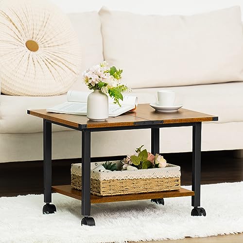 Lerliuo-Under-Desk-Printer-Stand-2-Tier-Industrial-Mobile-Printer-Table-with-Storage-Shelf-and-Steel-Frame-Rolling-Printer-Cart-Holder-with-Lockable-Wheels-for-Home-Office-Rustic-Brown Lerliuo Under Desk Printer Stand 2 Tier Industrial Mobile Printer Table with Storage Shelf and Steel Frame Rolling Printer Cart Holder with Lockable Wheels for Home Office Rustic Brown
